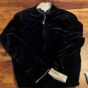Luxurious Black Velvet Bomber Jacket